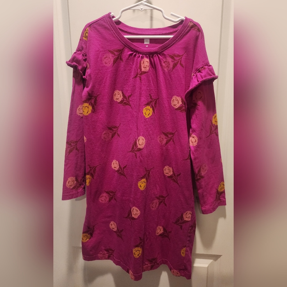 TEA fuscia floral dress size 10